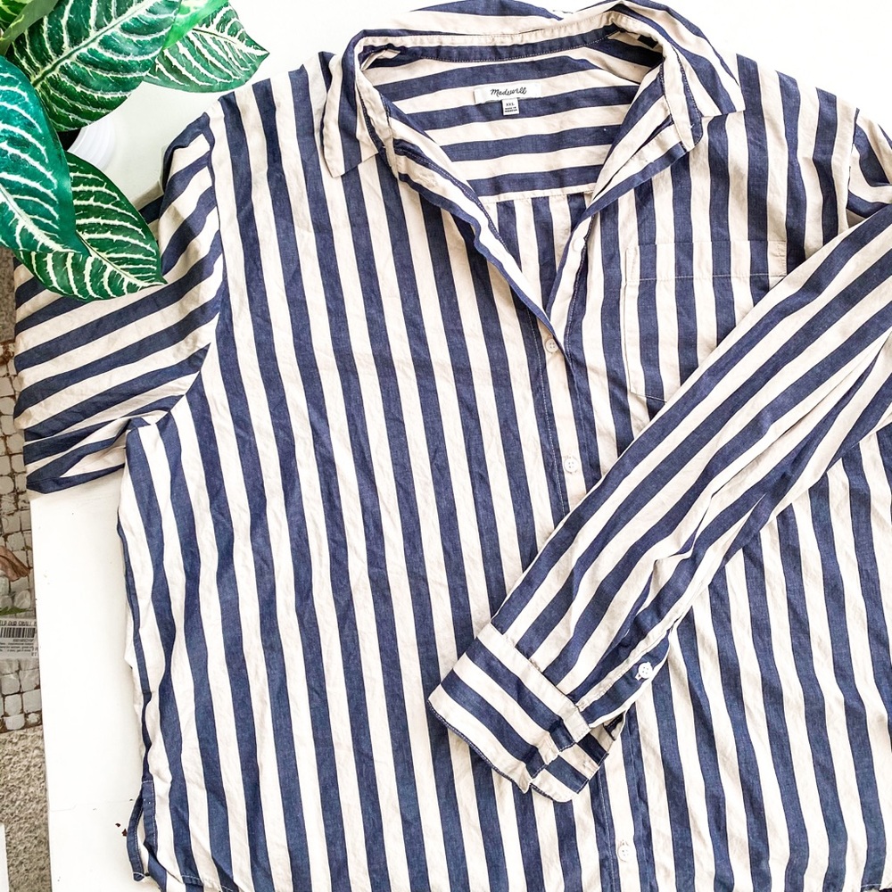 Oversized Madewell Striped Button Up
